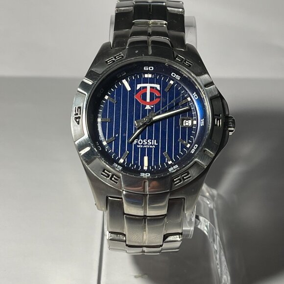 Minnesota Twins MLB Stainless-Steel Men's Watch by Fossil NEW (RARE) - Picture 4 of 8